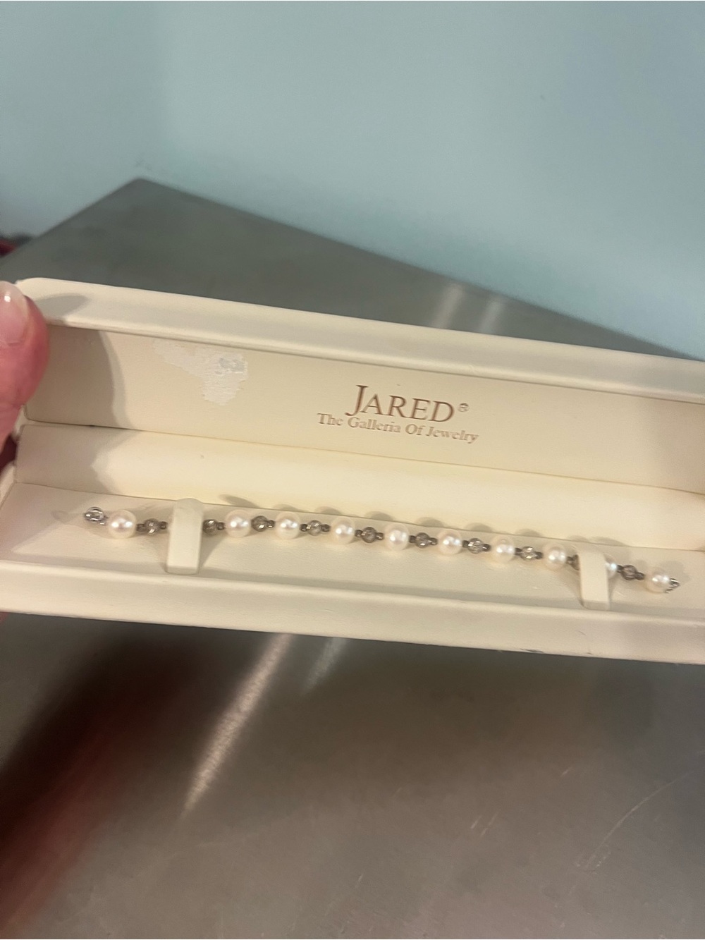 Genuine Pearl and Sterling Silver Bead Bracelet 7.5” from Jared